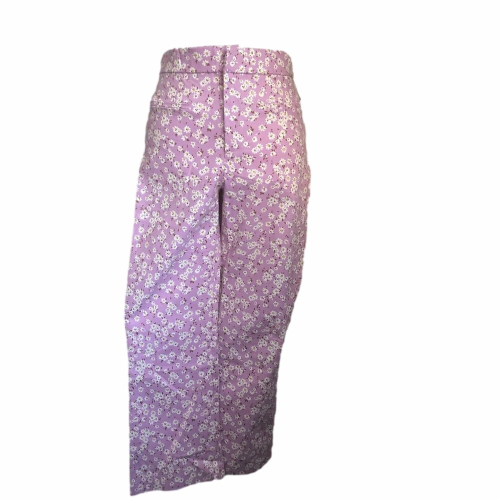 Zara Size S Cotton Trousers Lavendar Floral